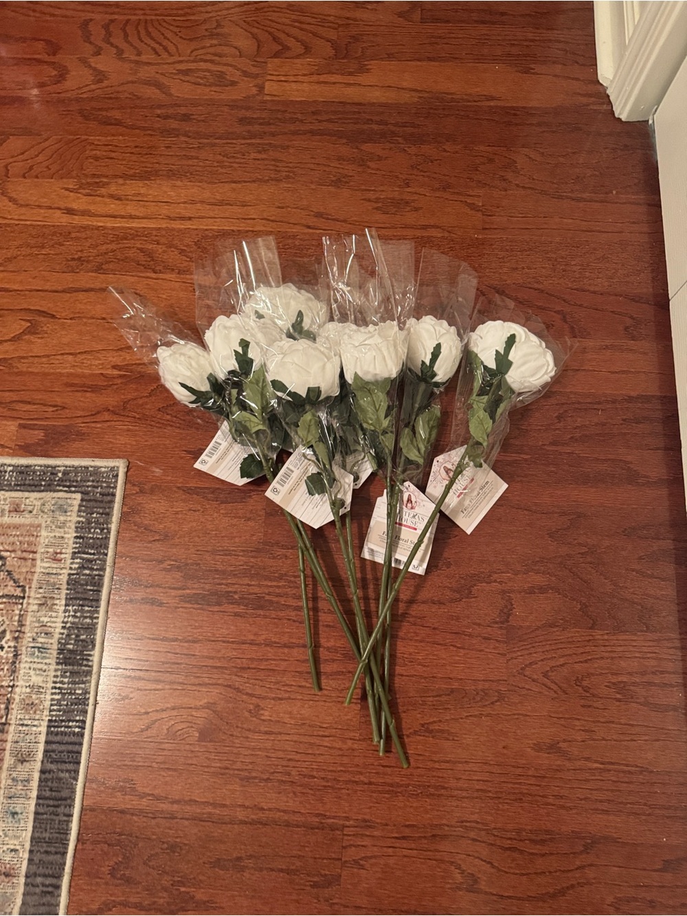 White Faux Peony Stem Bouquet - (8) My Texas House